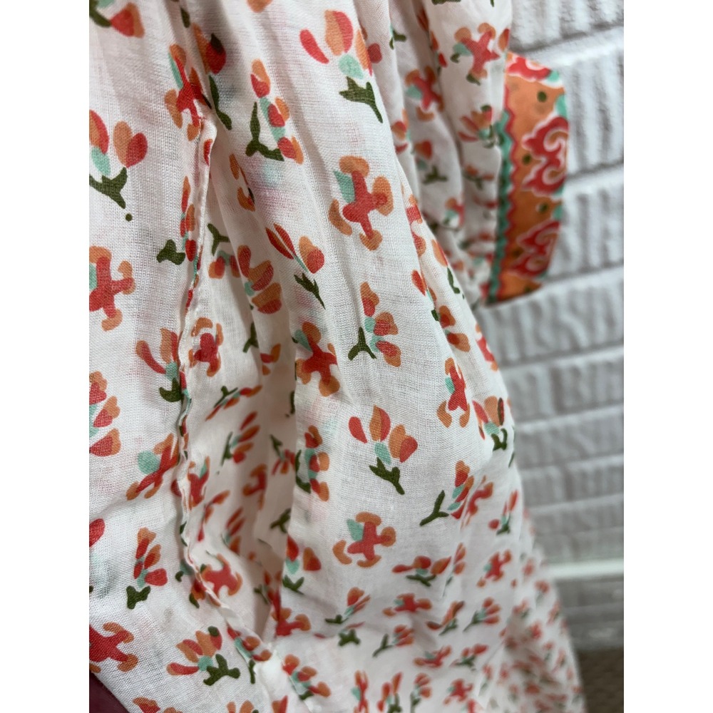 Daughters of India Kyra Midi Dress Apricot Floral Cotton Block Print 2XL XXL - Picture 7 of 8